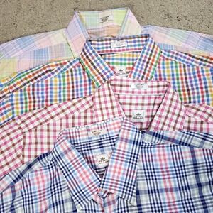 LOT OF 4 Peter Millar Shirts Men XL Colorful Plaid Long Sleeve Party Casual Work